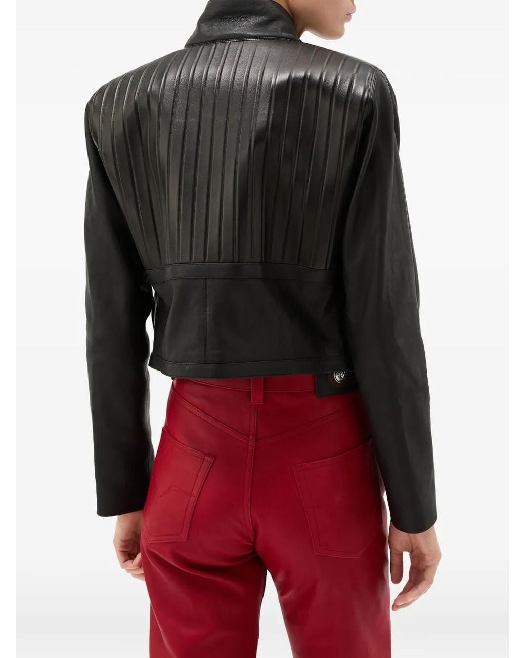 Versace Black Leather Blouson