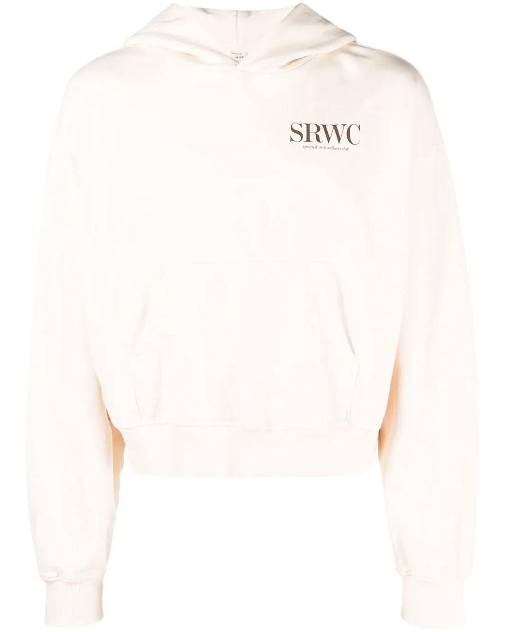 Sporty & Rich White Logo-Print Long-Sleeve Hoodie for men