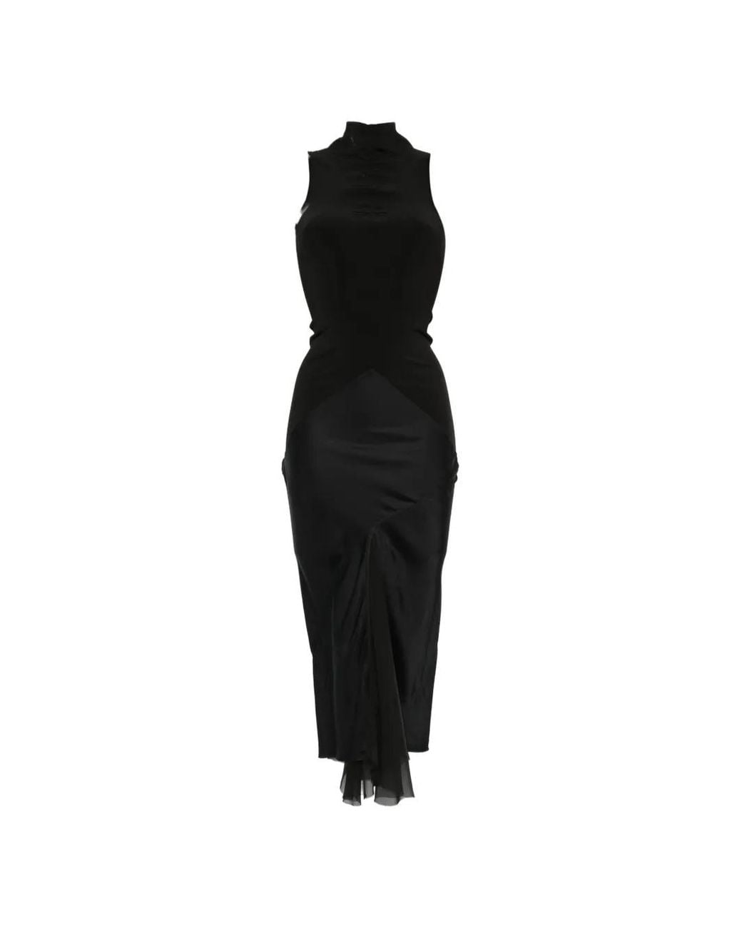 Rick Owens Black Tower Sliced Dress