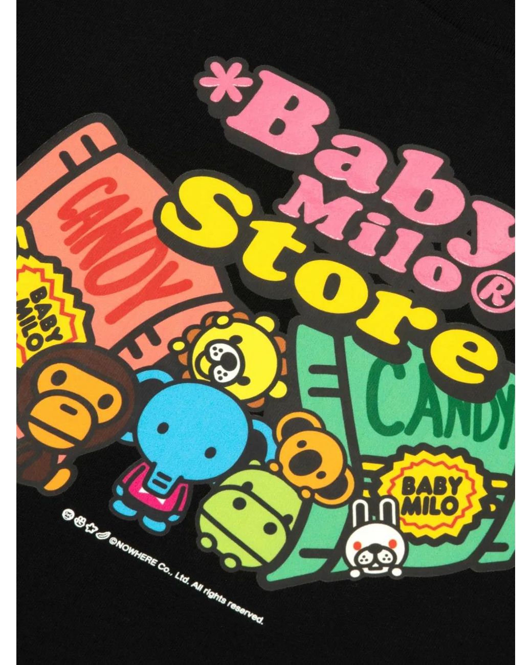 *BABY MILO® STORE BY *A BATHING APE® Black Graphic-Print T-Shirt