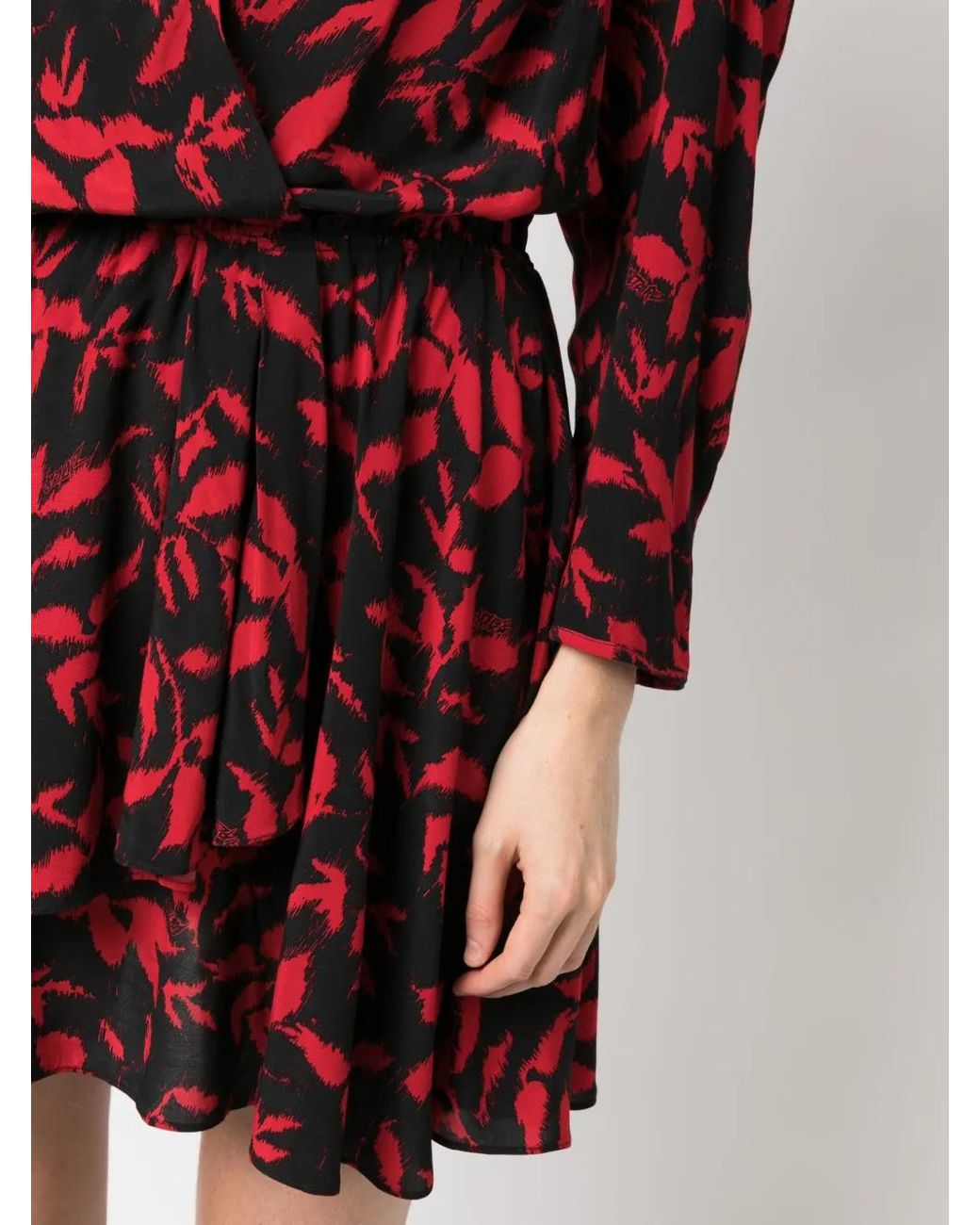Zadig & Voltaire Red Rogers Leaf-Print Minidress