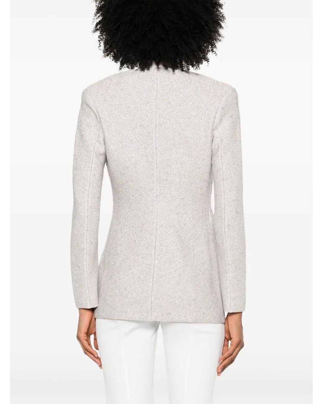 Giorgio Armani White Lurex Blazer