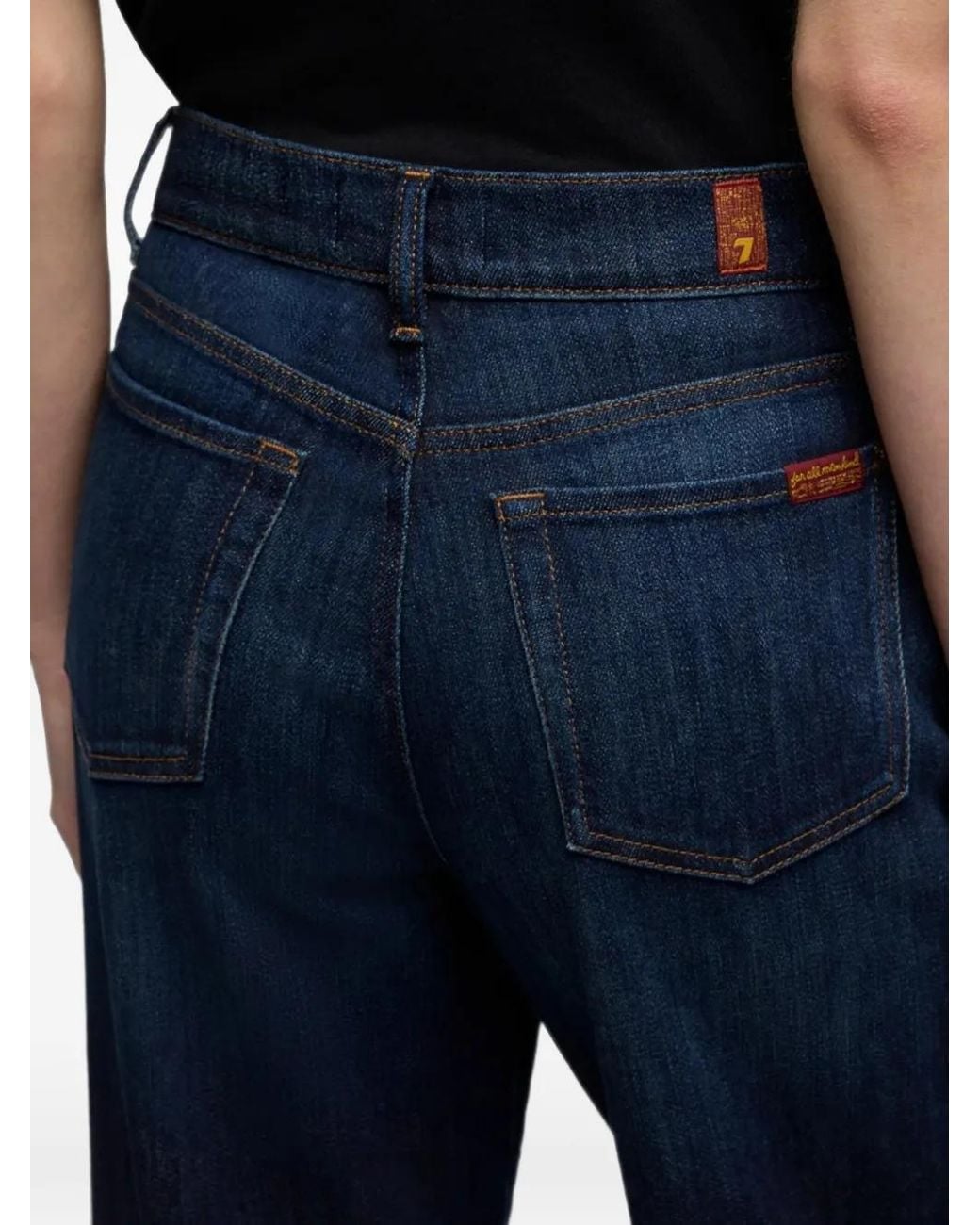 7 For All Mankind Blue Wide-Leg Jeans