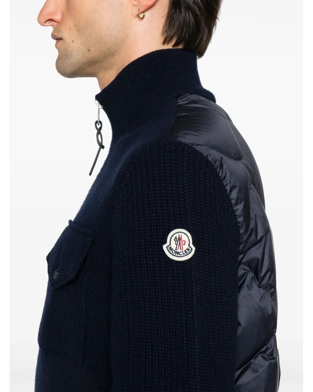 Moncler Blue Zip-Up Cardigan for men