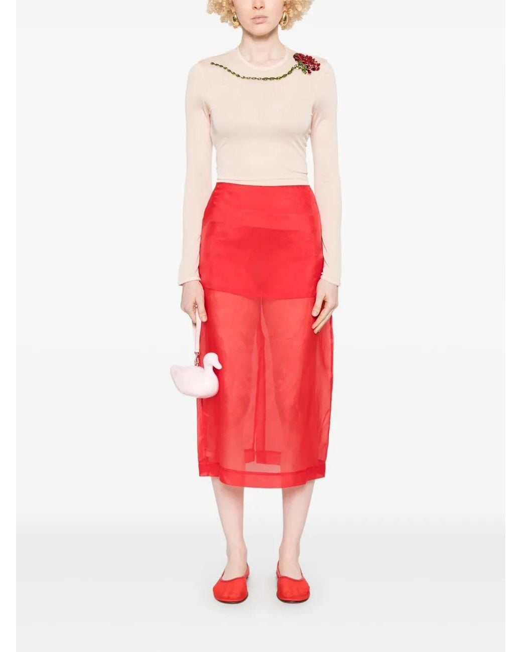 Simone Rocha Natural Mesh Top