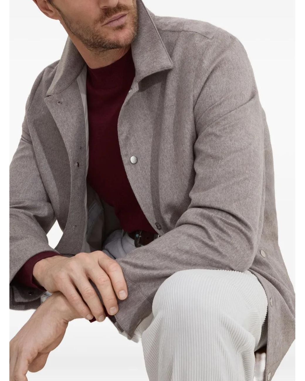 Brunello Cucinelli Kasjmier Jack in het Gray voor heren