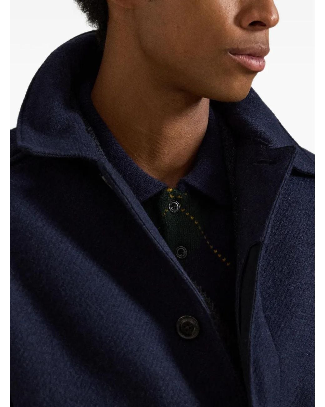 Polo Ralph Lauren Blue The Langdon Tweed Walking Coat for men