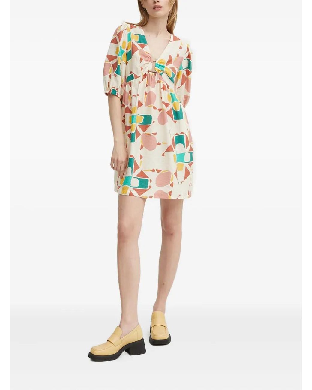 Ba&sh White Arancia Printed Mini Dress