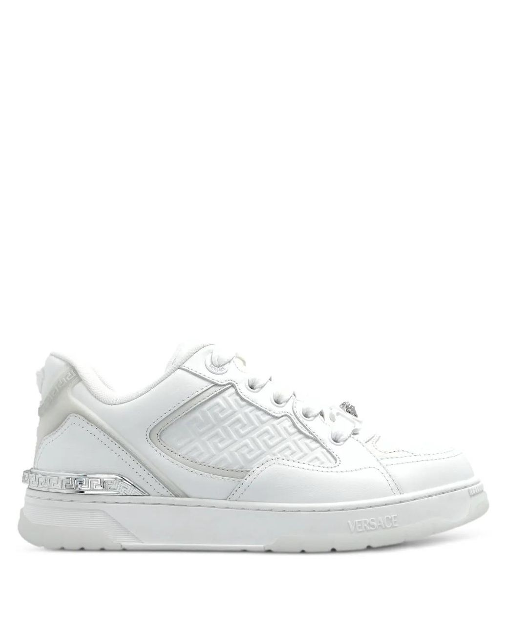 Versace White Sneakers Aus Leder