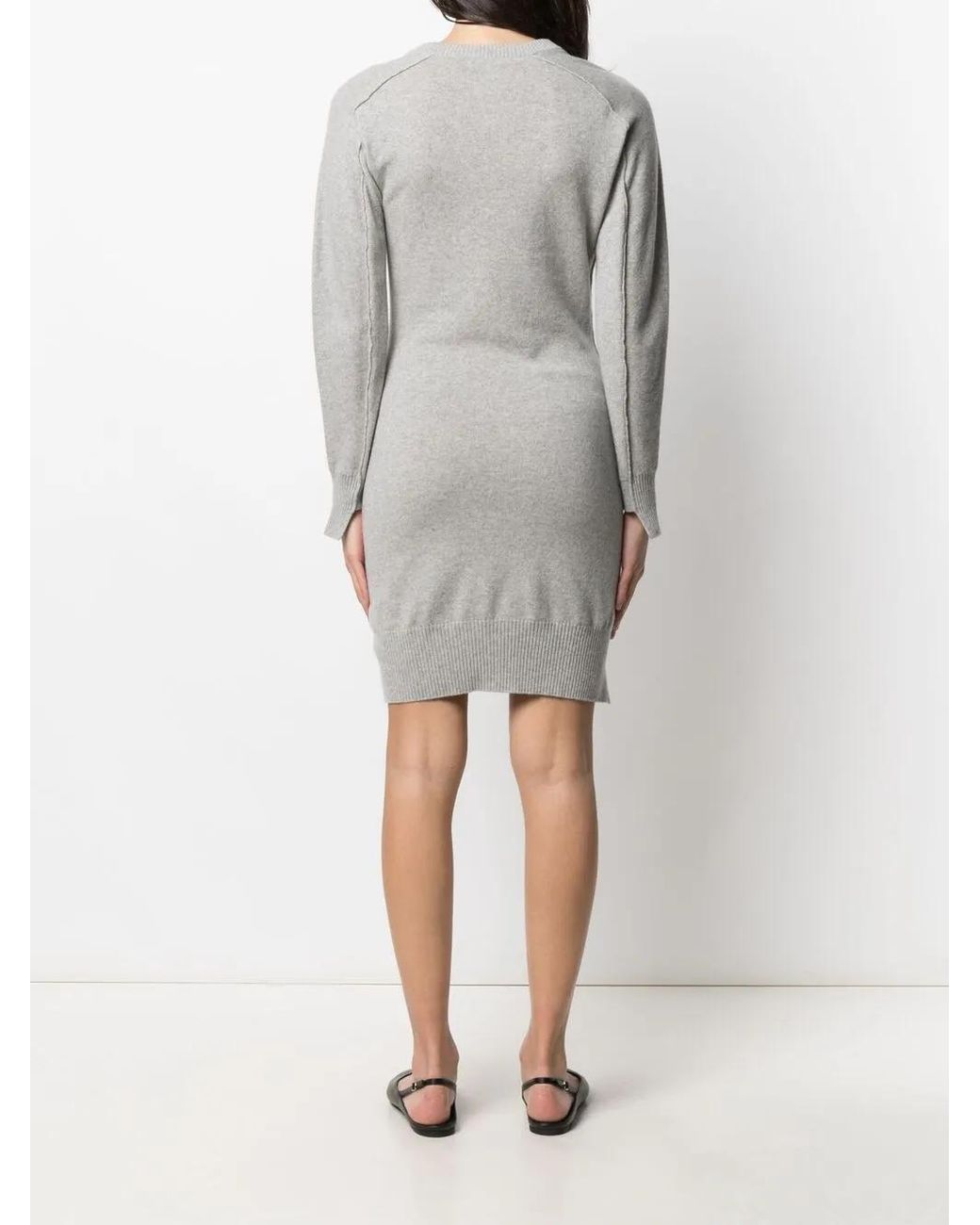 Stella McCartney Gray Seam-Detail Knitted Dress