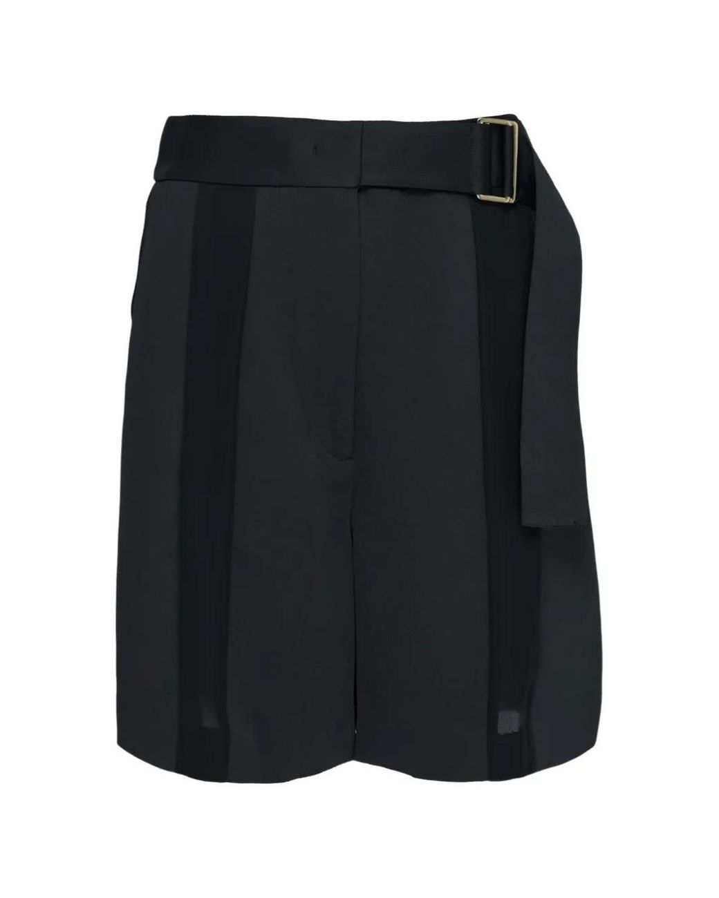 Club21 Collection Black Short Sloane À Taille Ceinturée