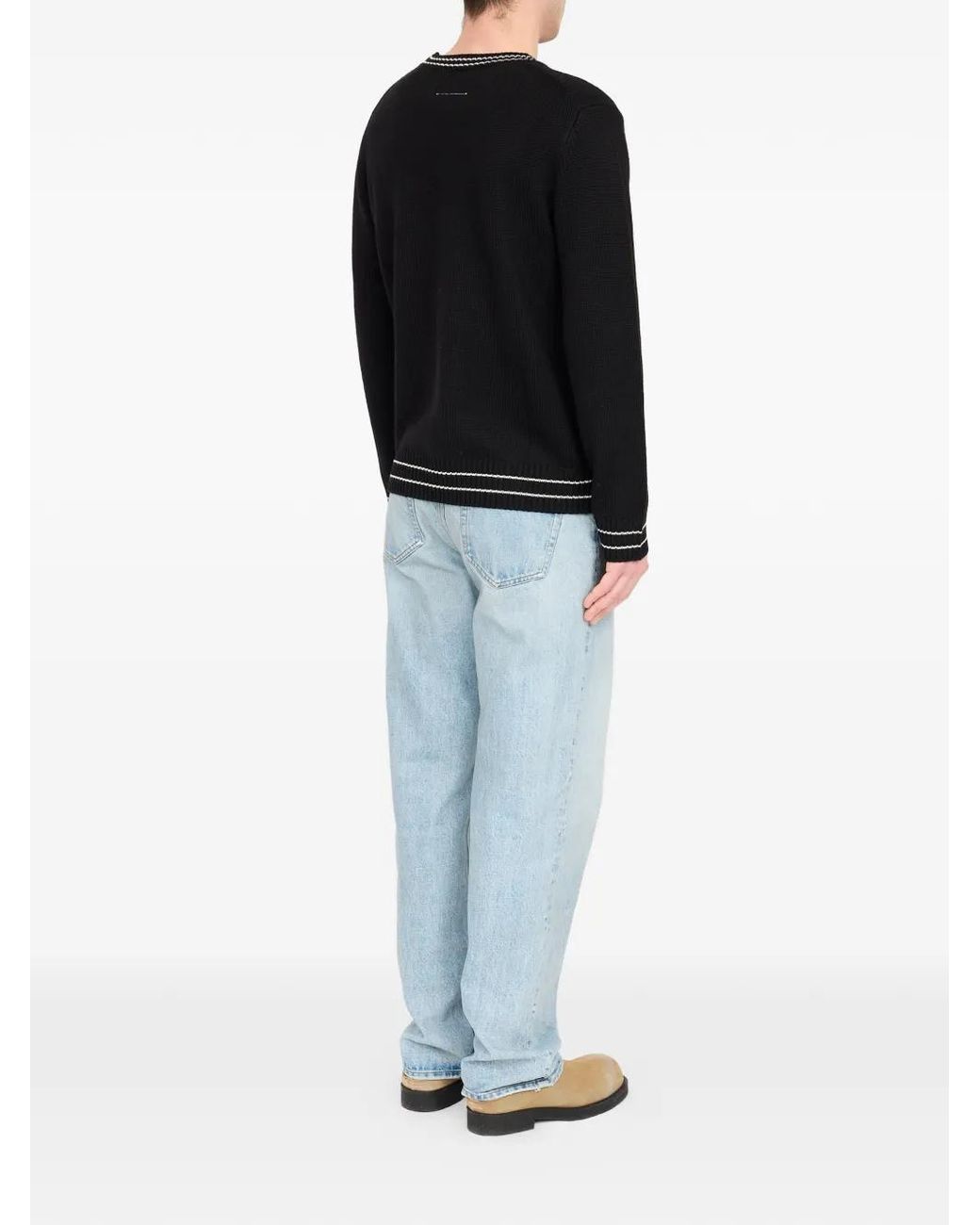 MM6 by Maison Margiela Black Wool-Blend Jumper for men