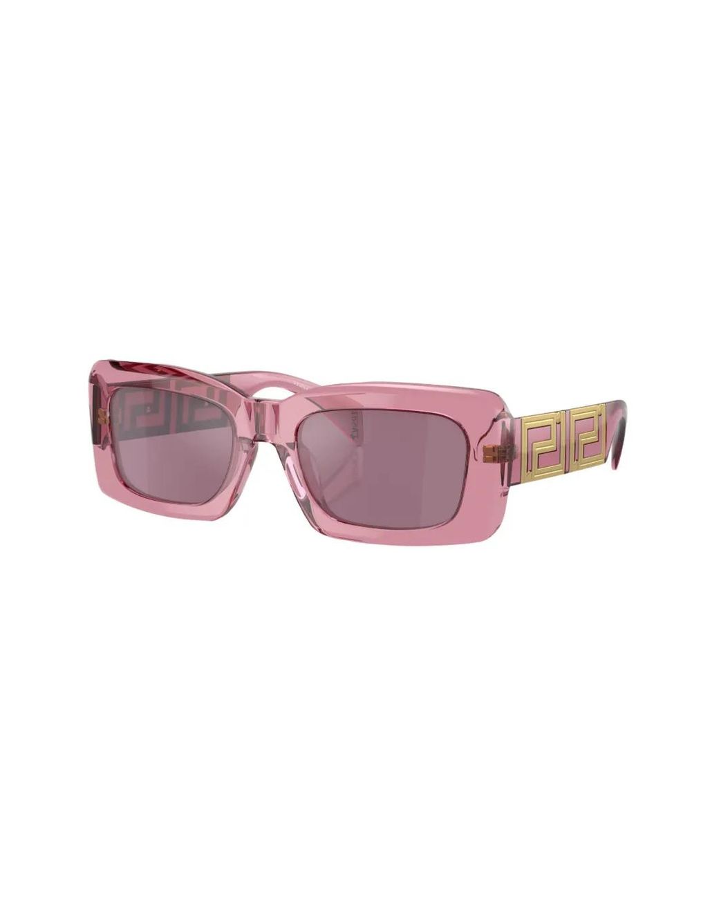 Versace Pink Logo-Plaque Square-Shape Sunglasses