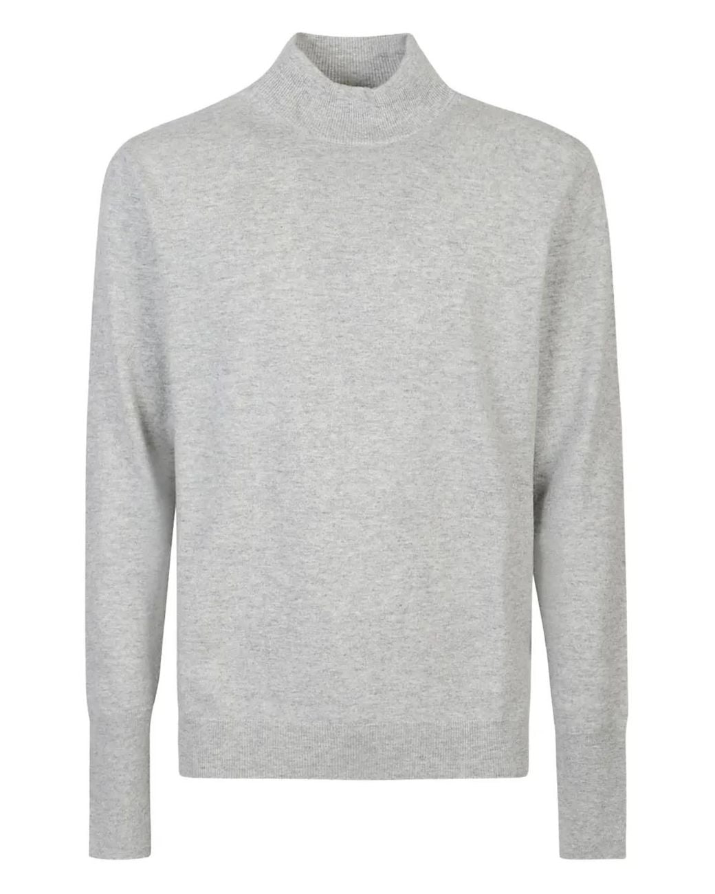 Ballantyne Gray Mock-Neck Cashmere Sweater for men