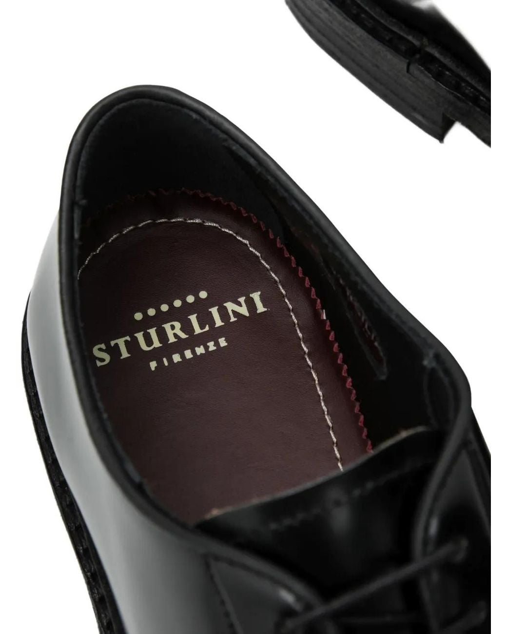 STURLINI FIRENZE Black Lace-Up Derby Shoes for men