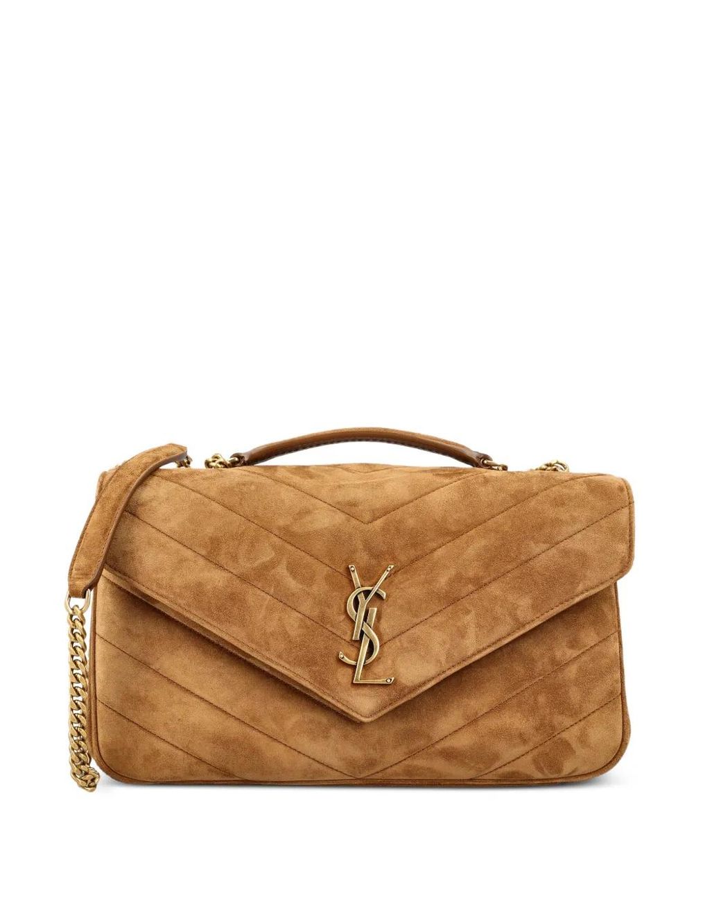 Saint Laurent Brown Medium Loulou Quilted Shoulder Bag