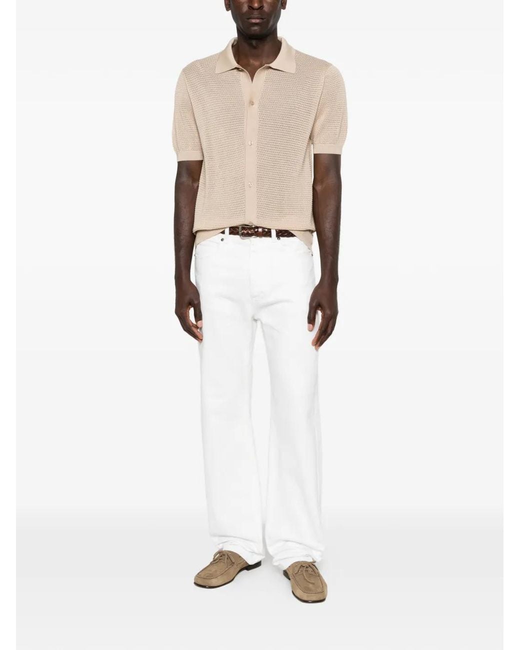 Tagliatore Natural Polo À Col Boutonné for men