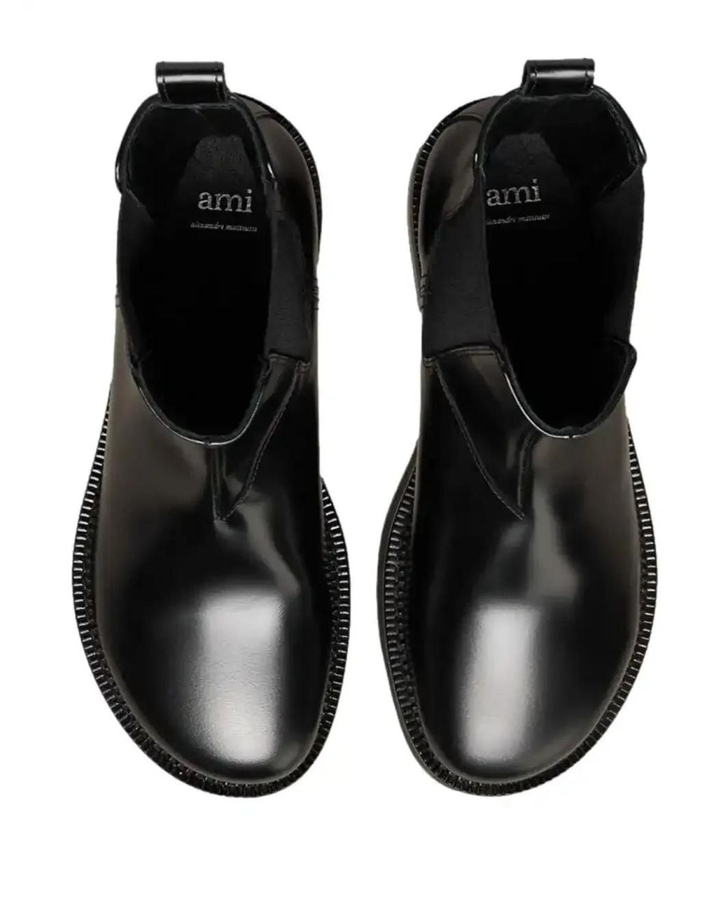 AMI Black Leather Chelsea Boots