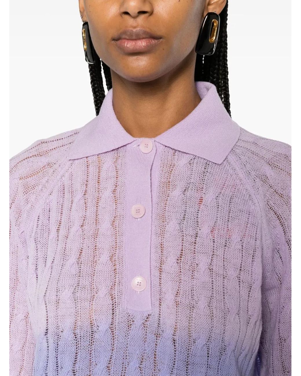 Etro Purple Ombré-Effect Wool Sweater