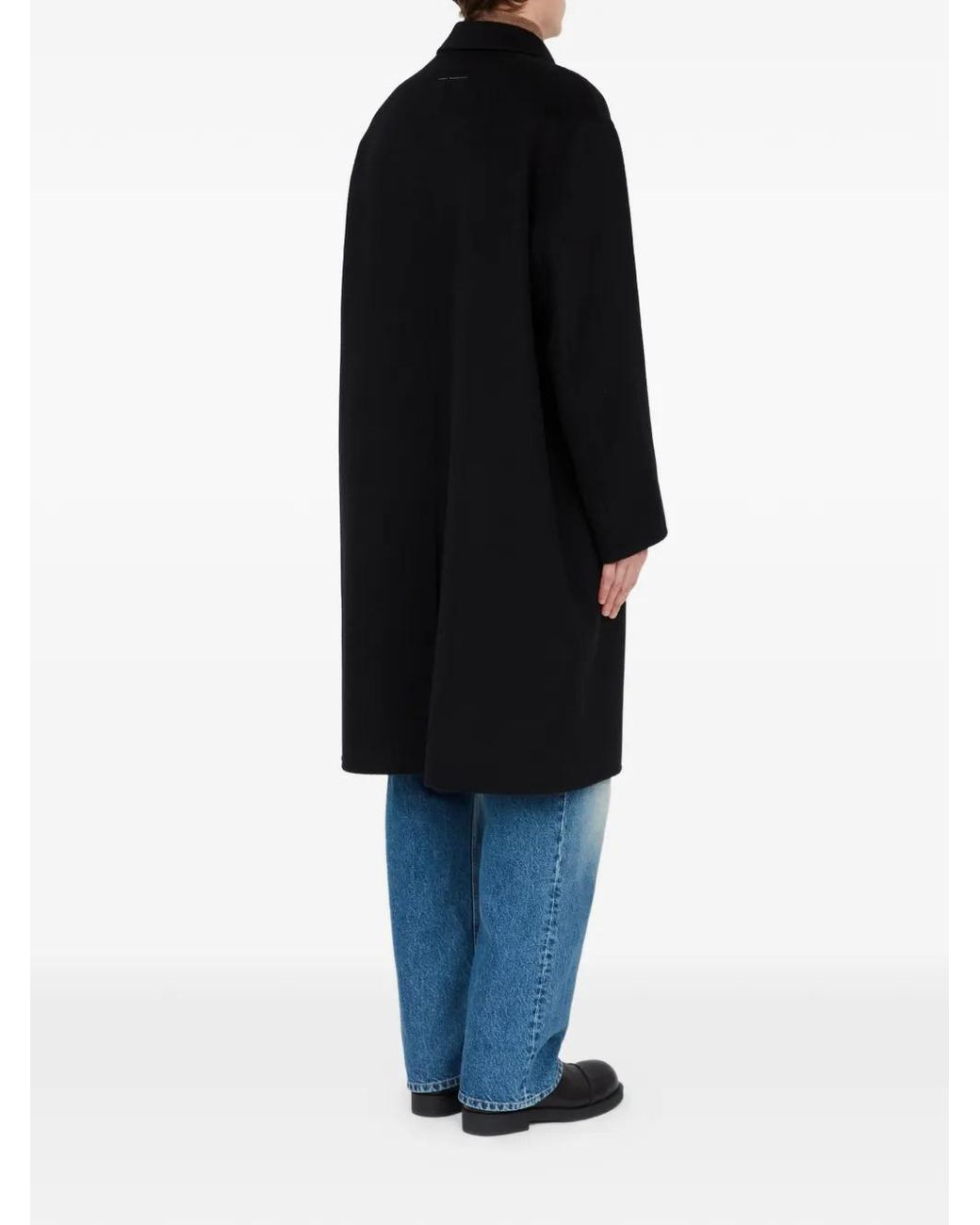 MM6 by Maison Margiela Black Double-Faced Wool Coat for men