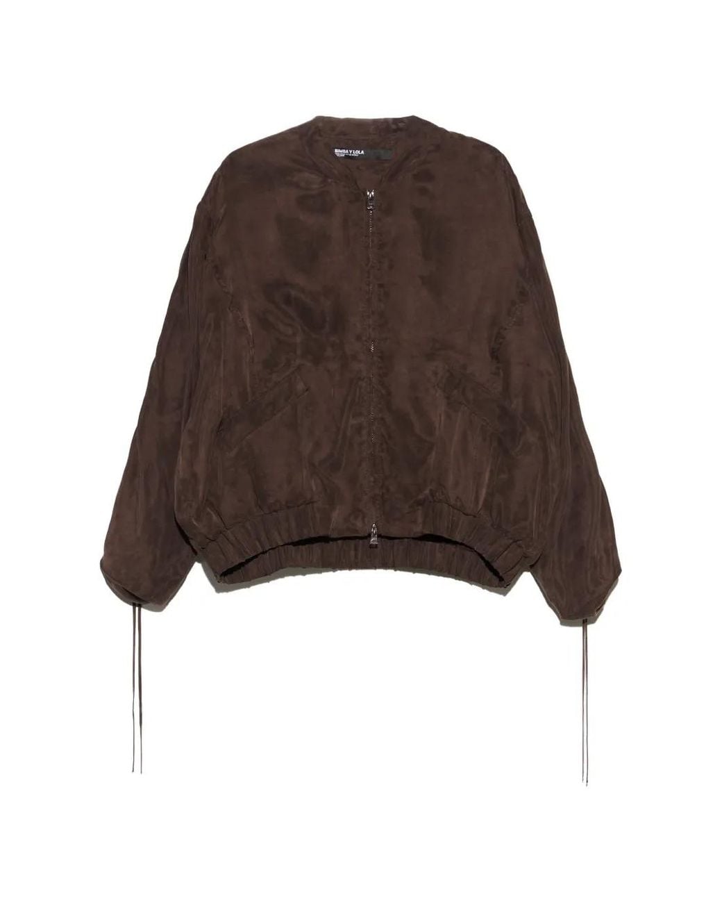Bimba Y Lola Brown Washed Fluid Bomber Jacket