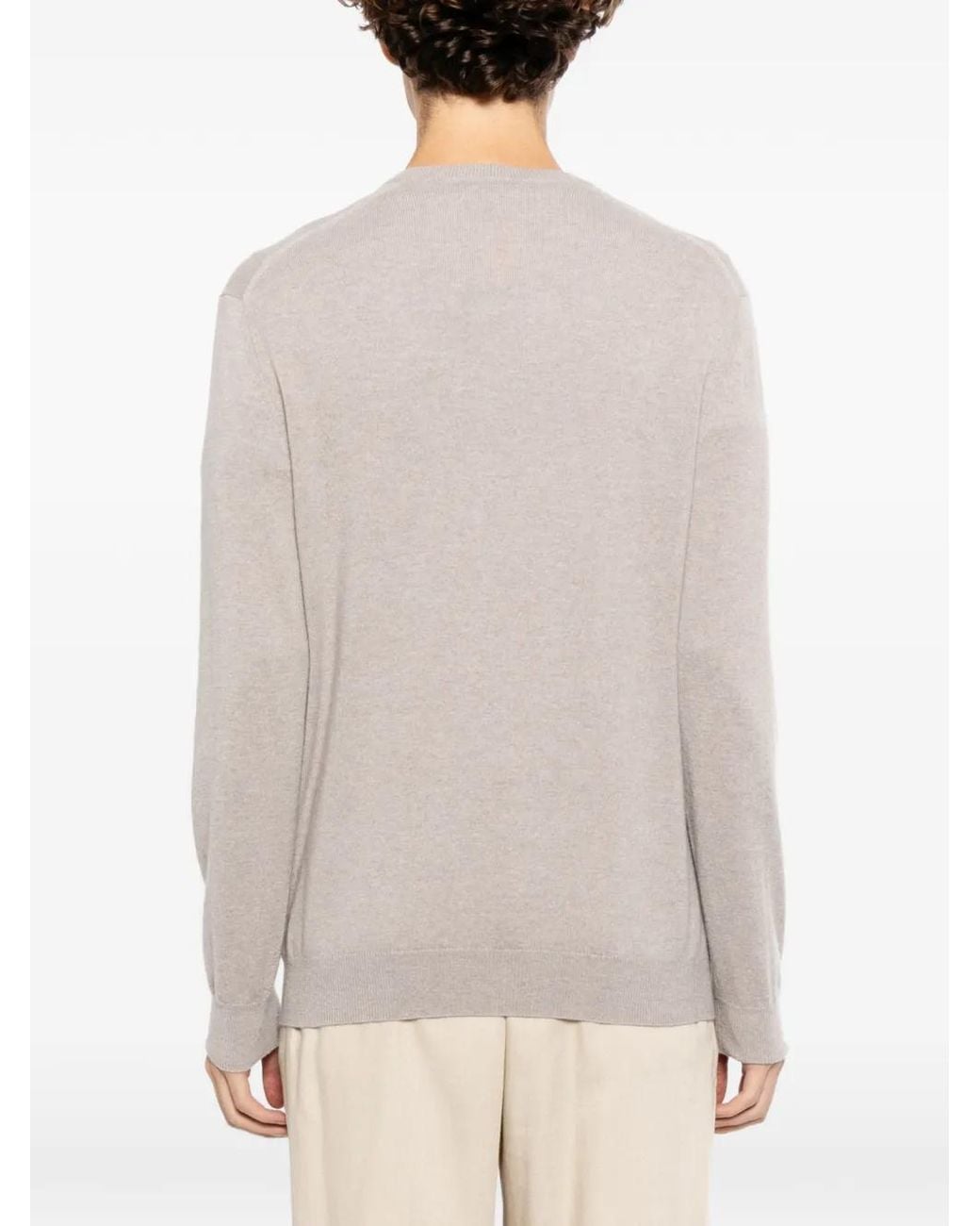 N.Peal Cashmere White Burlington Sweater for men