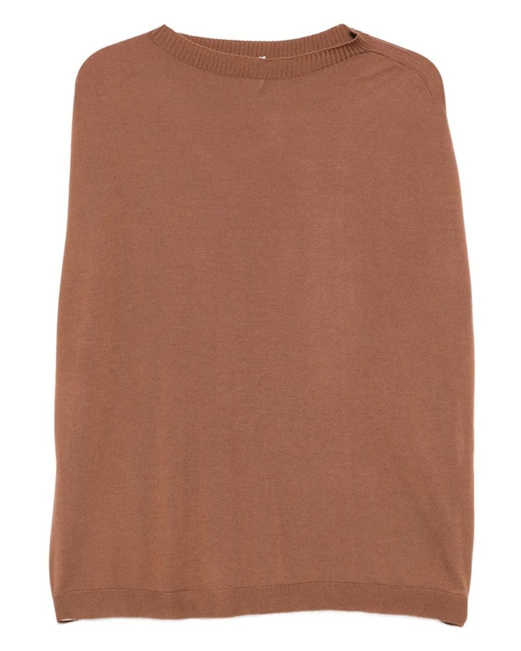 Liviana Conti Brown Solange Knit Boat-Neck Wool Jersey