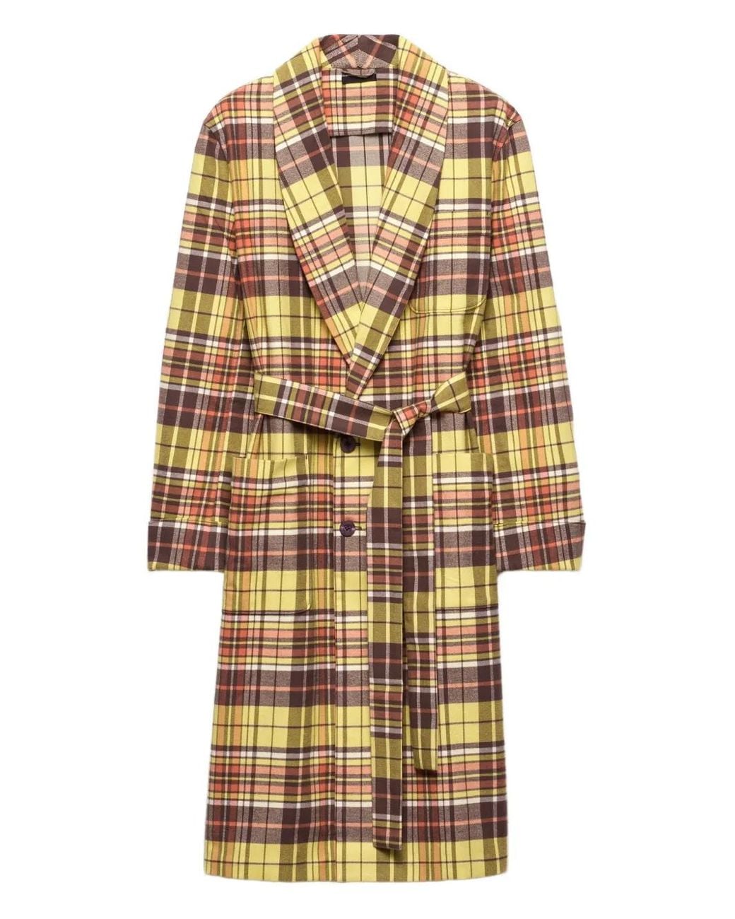 Prada Geruite Trenchcoat in het Metallic voor heren