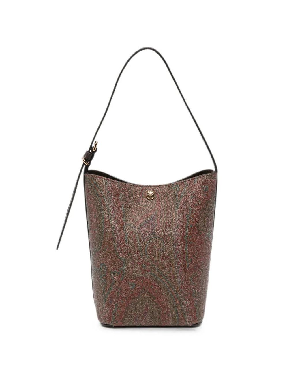 Etro Brown Essential Paisley Bucket Bag