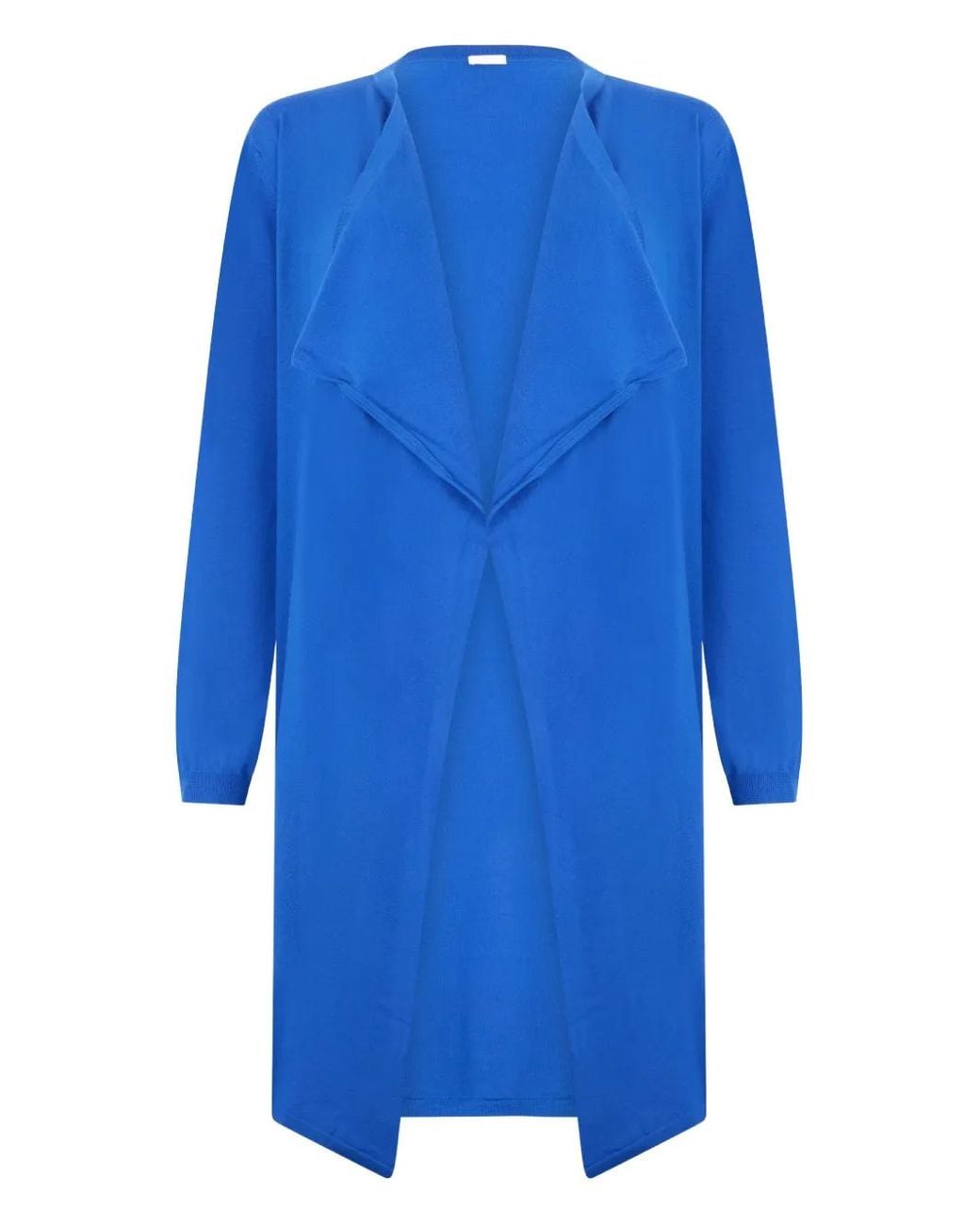 Malo Blue Shawl-Collar Cardi-Coat