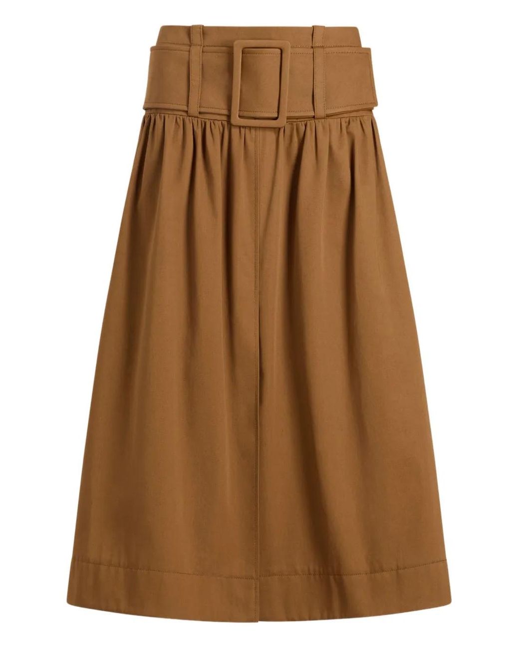 Falda Fruncida Con Cinturón Patou de color Brown