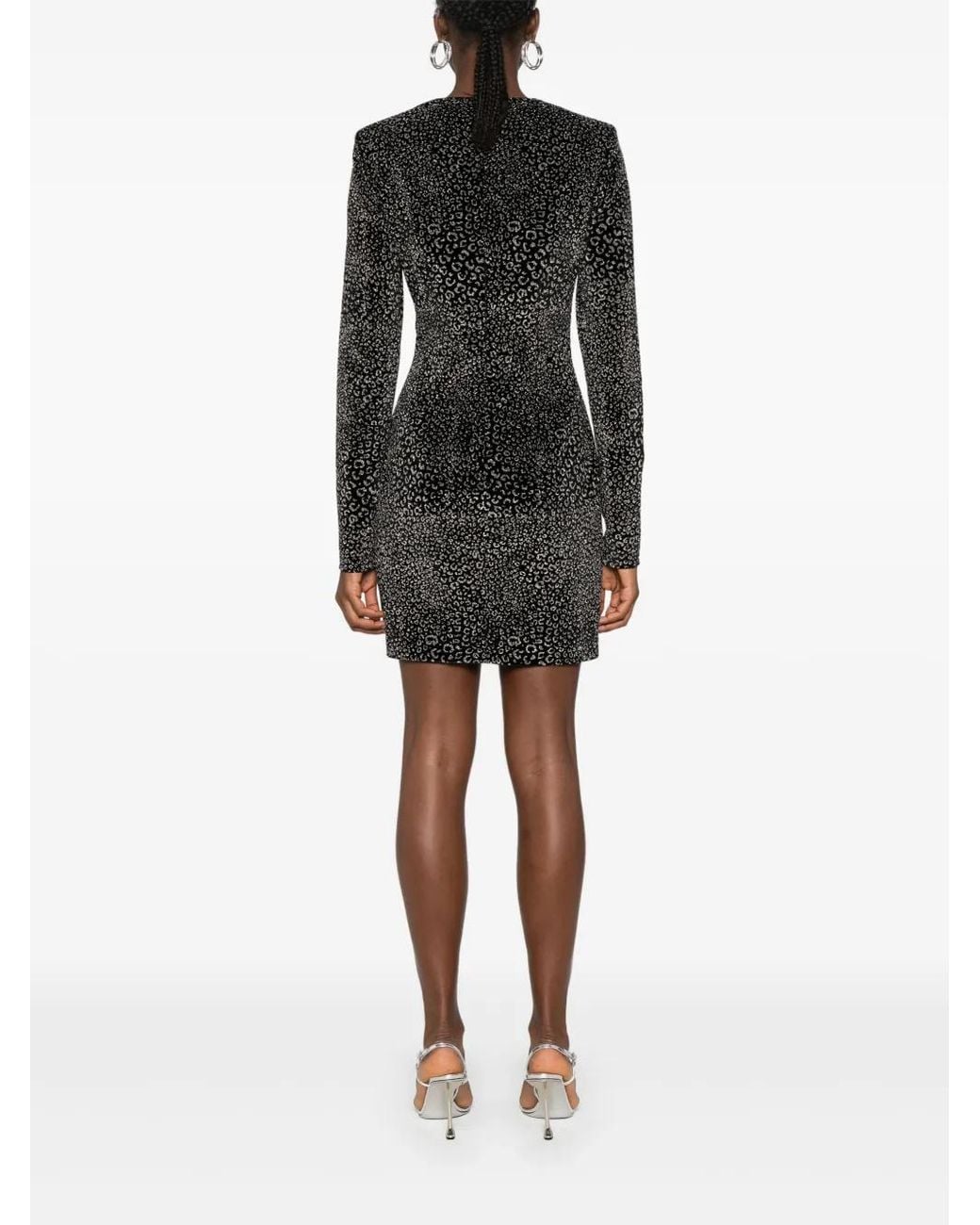 Genny Black Animalier Velvet Mini Dress