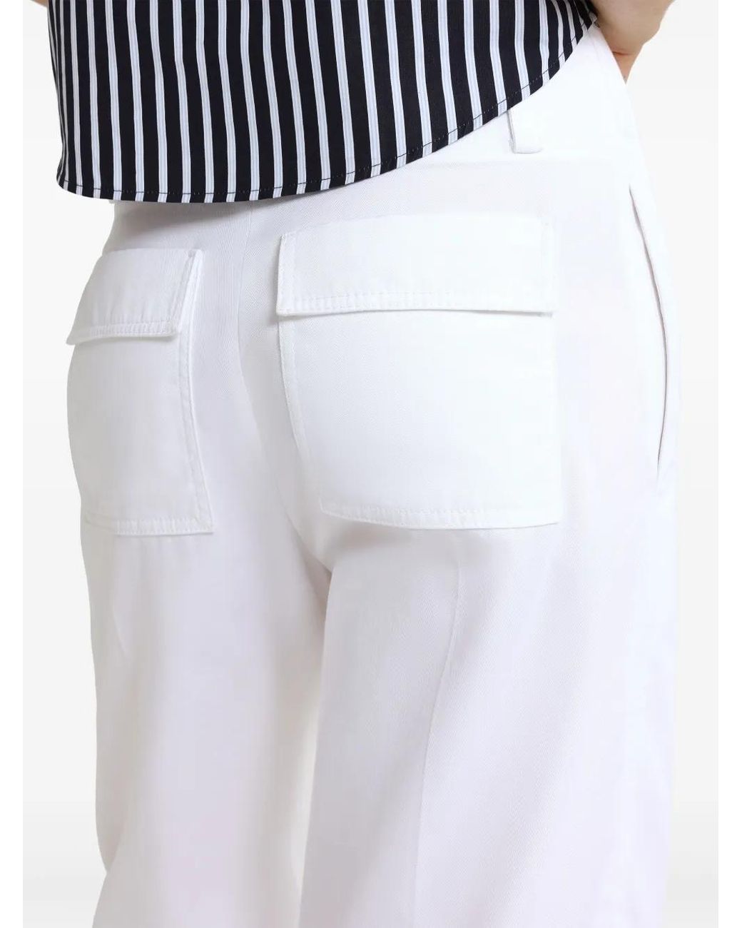 Patou White Large Belt Trousers