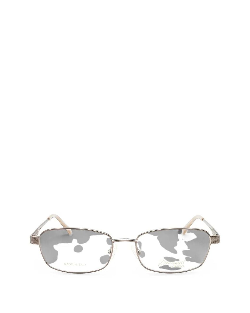 Emozioni White Textured Rectangle-Frame Glasses