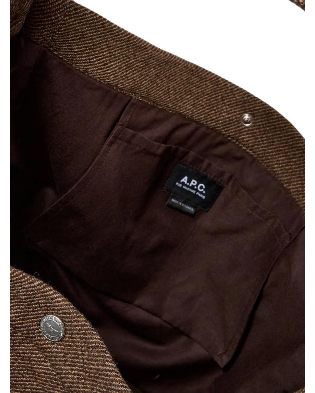 A.P.C. Brown Journal Satchel Shoulder Bag for men