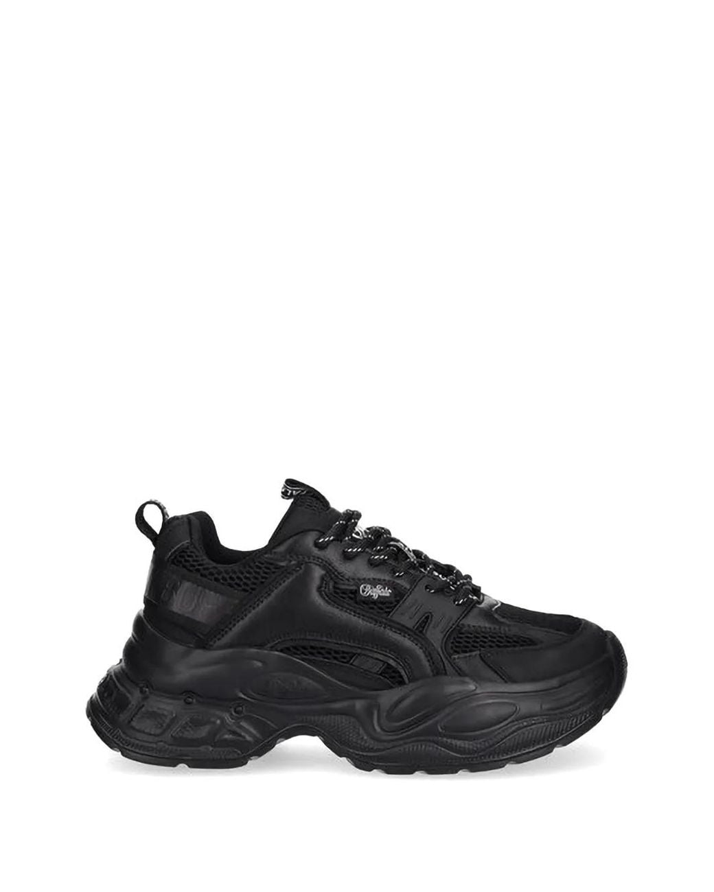 Buffalo Black Yuno One Chunky-Sole Panelled Sneakers