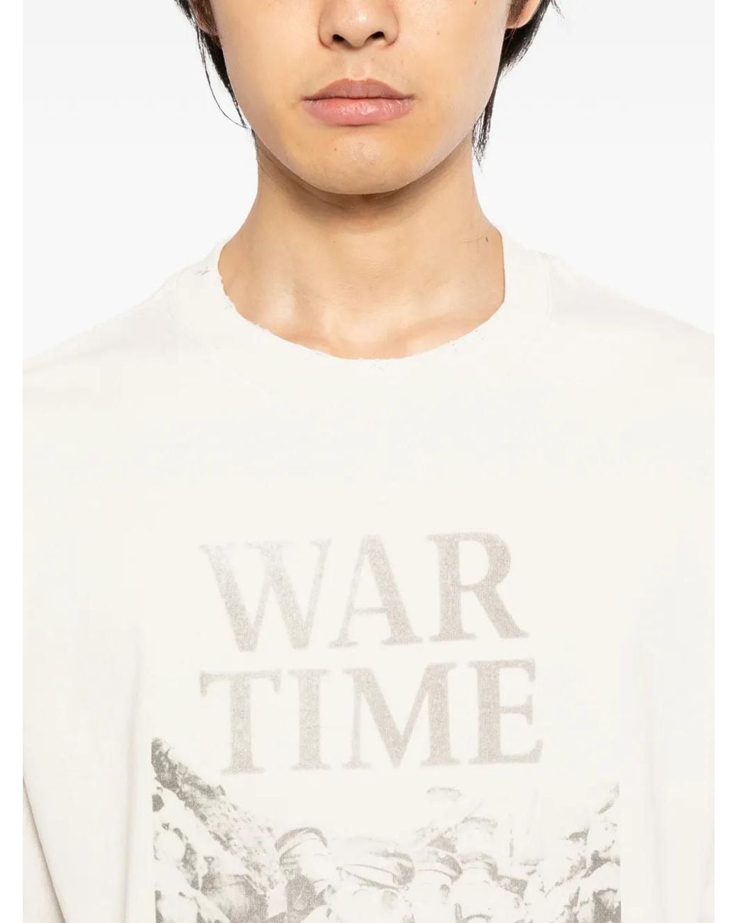 WARMAN White Cotton Printed T-Shirt for men