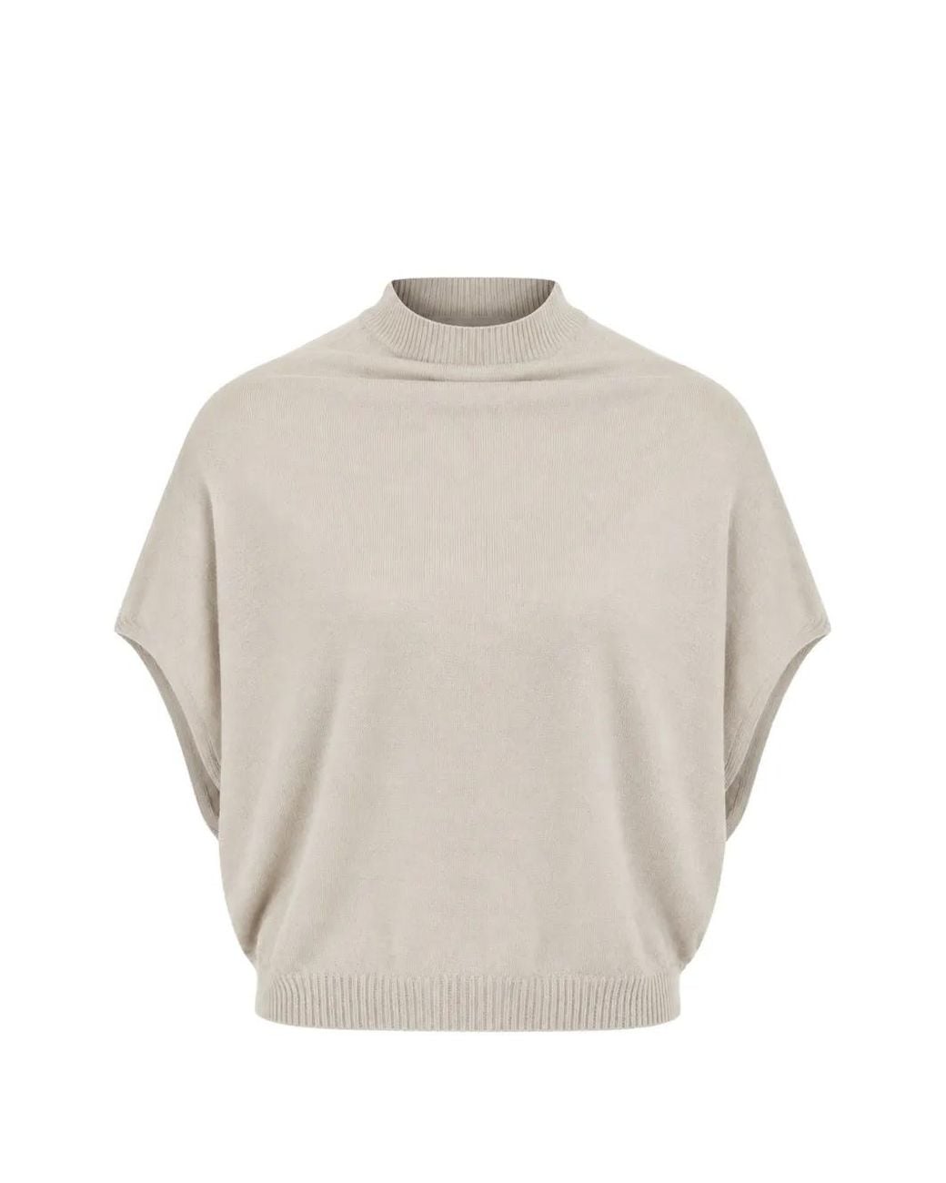 Rick Owens Natural Fine-Knit Short-Sleeve Sweater