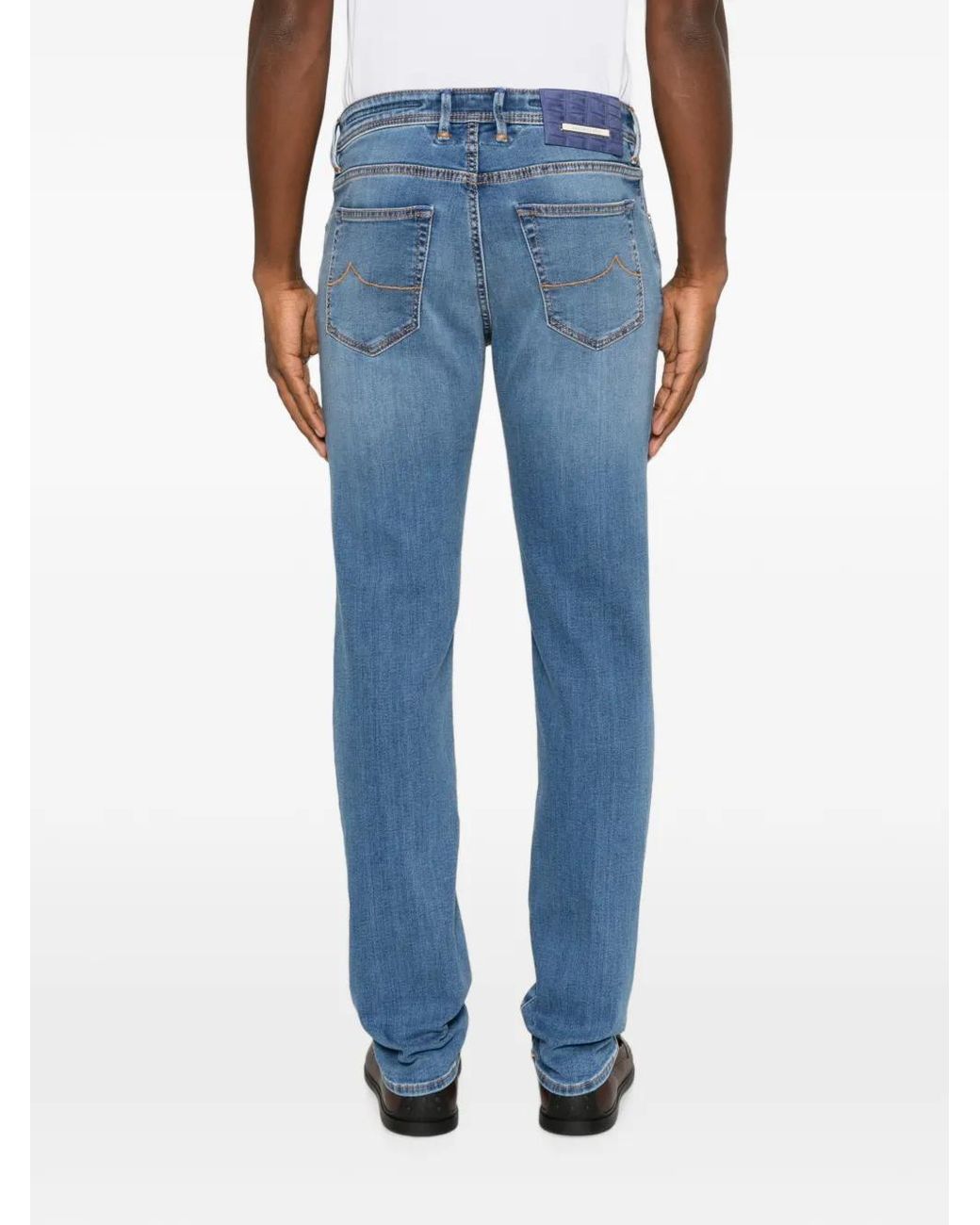 Jacob Cohen Blue Jean Slim À Coutures Contrastantes Bard for men