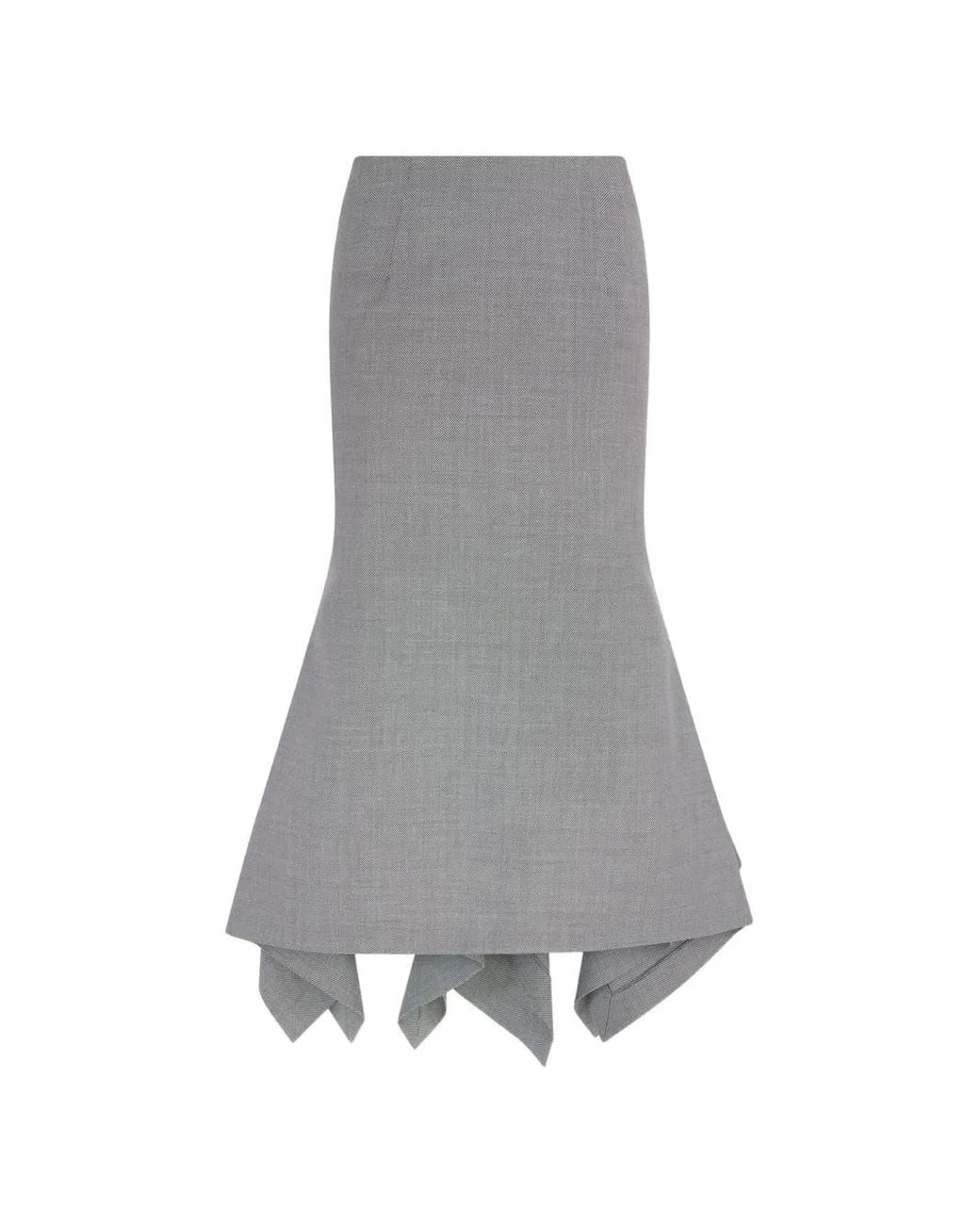 The Attico Gray Jupe Mi-Longue À Volants Asymétriques
