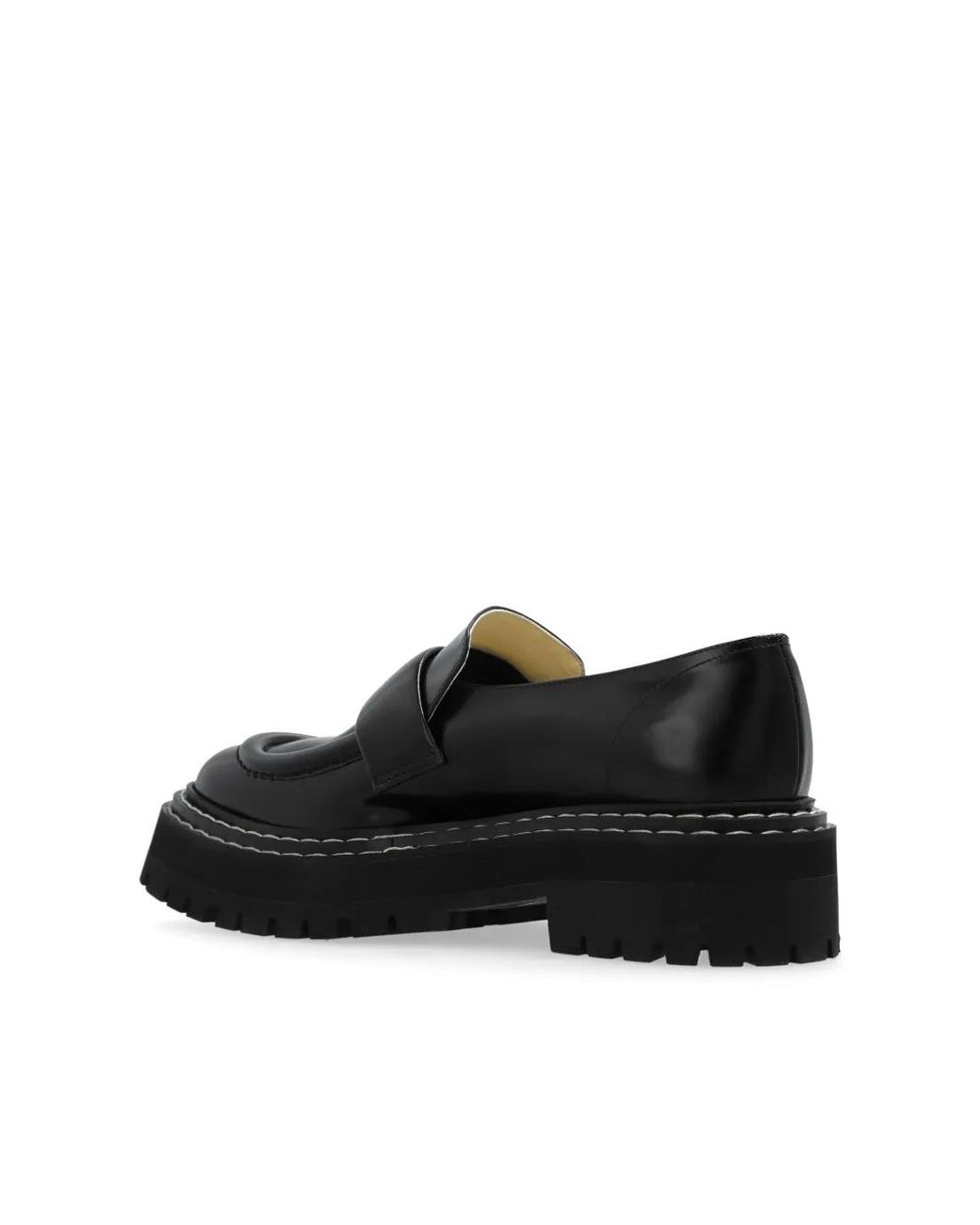 Proenza Schouler Black Lug-Sole Leather Loafers