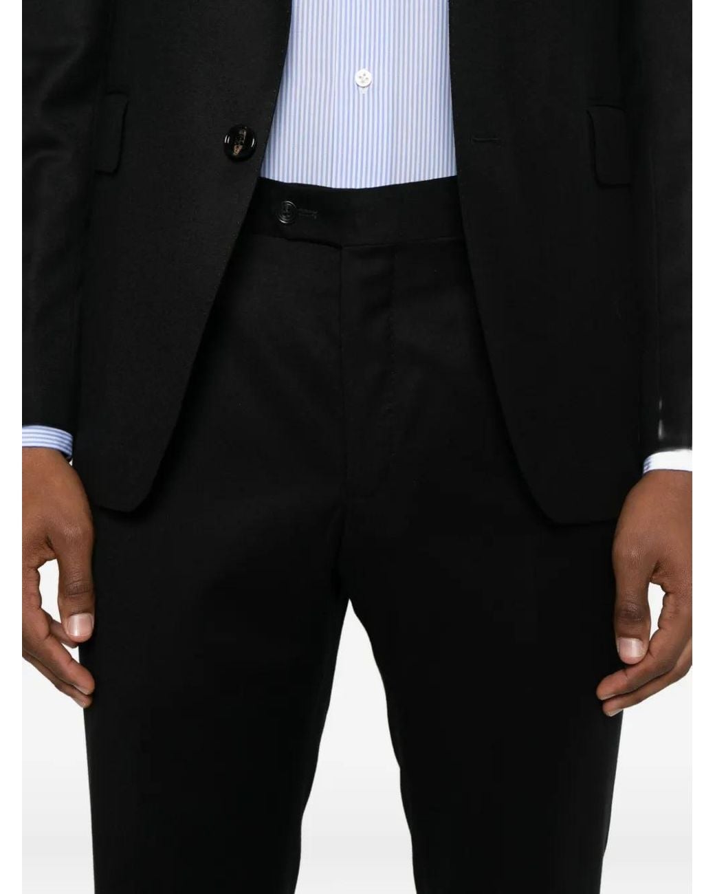 Tagliatore Black Notched-Lapel Suit for men