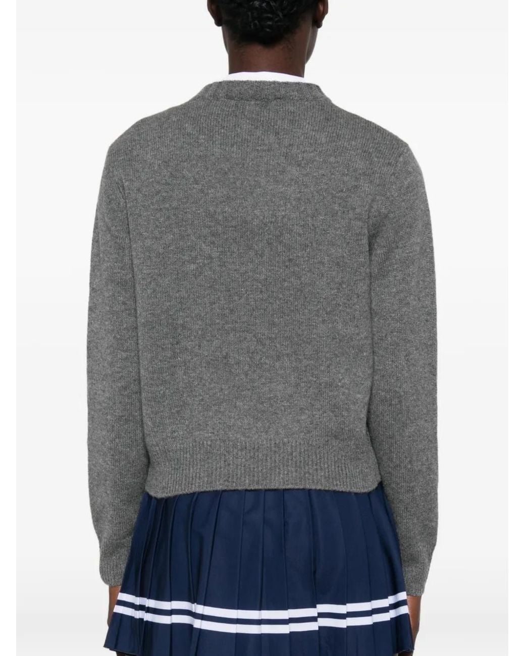 Sporty & Rich Gray Crystal-Embellished Sweater