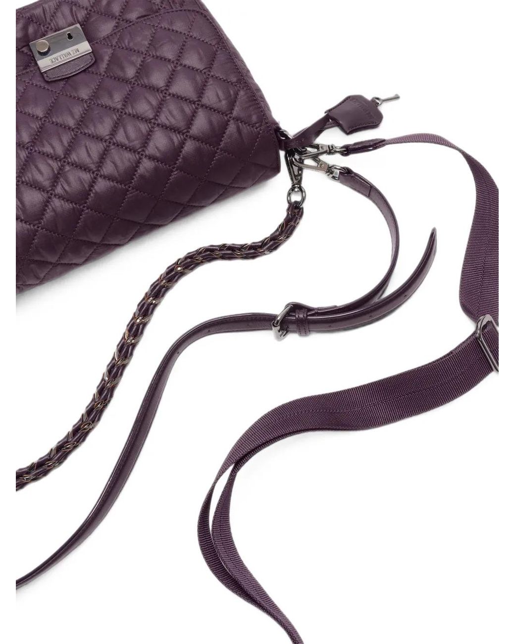MZ Wallace Purple Medium Crosby Lock Cross Body Bag