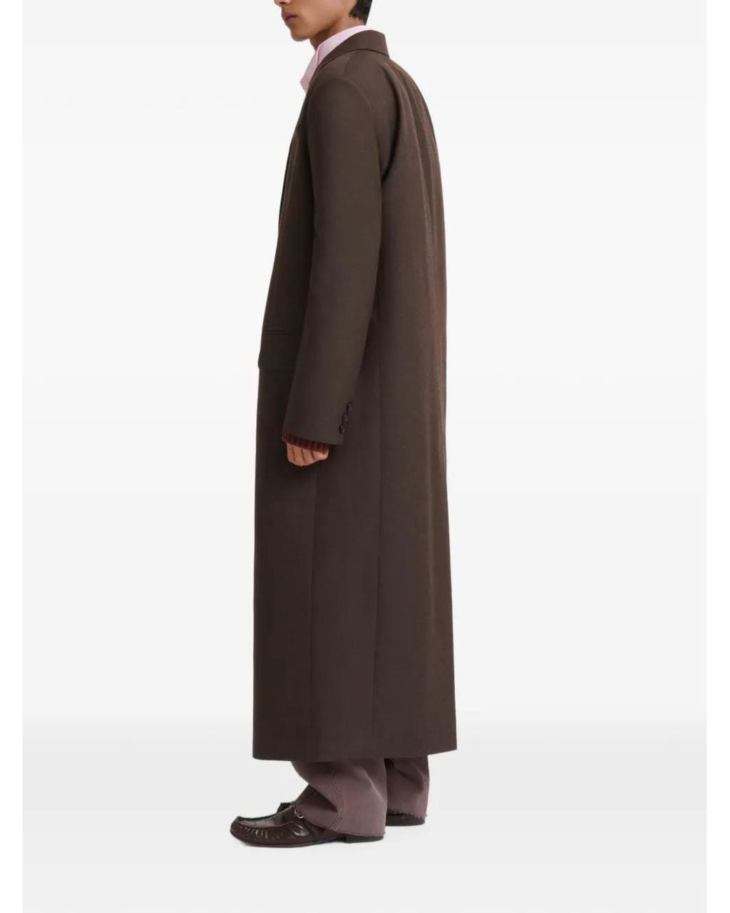 Marni Black Wool Super-Longline Coat for men