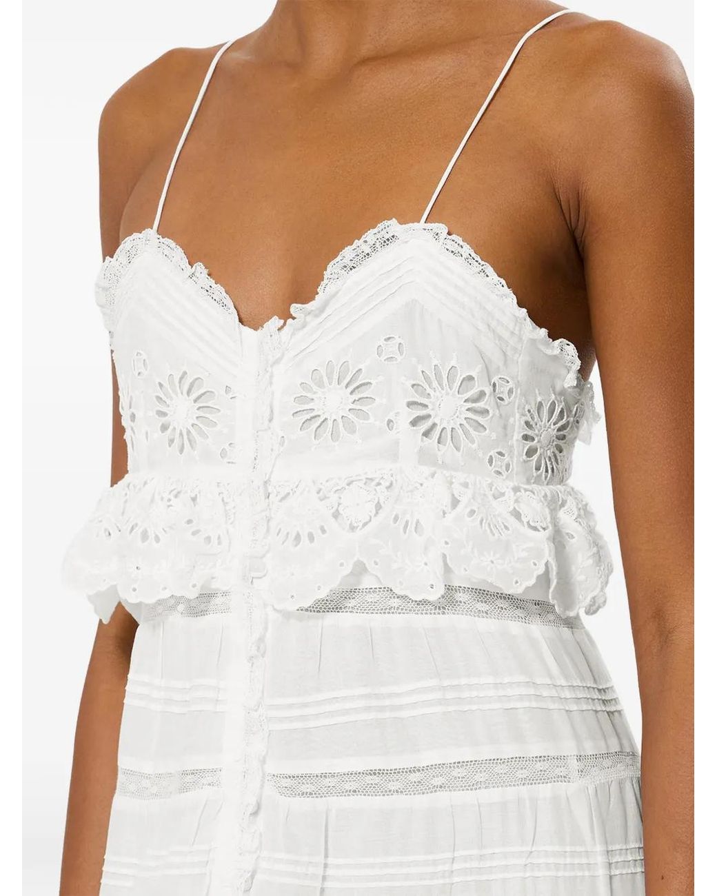 Isabel Marant White Paule Cotton Long Dress
