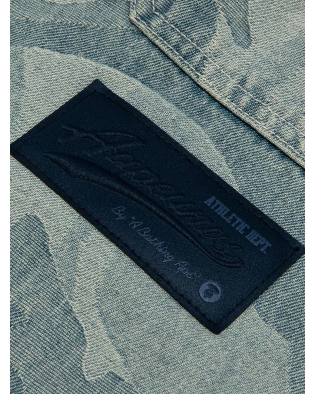 Aape By A Bathing Ape Blue Moonface Camouflage Patch Shirt for men