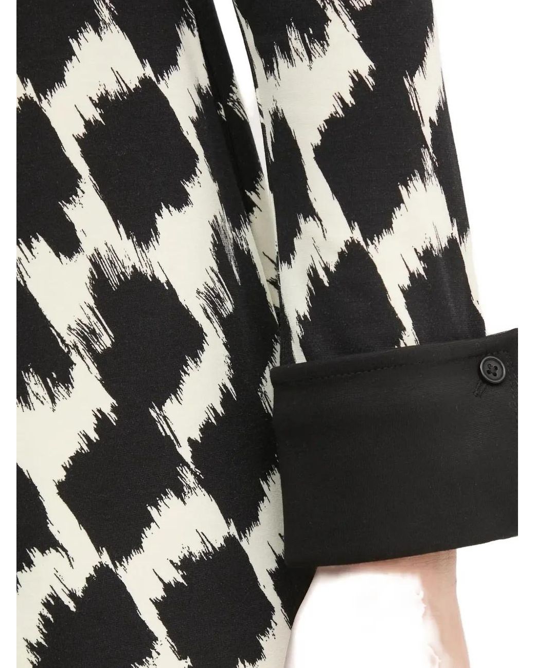Diane von Furstenberg Black Abstract-Print Shirt