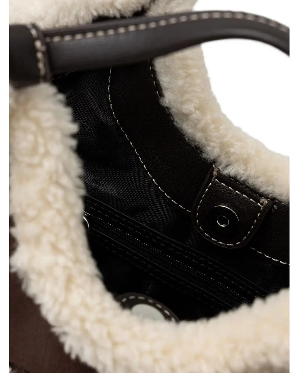 DKNY Brown Small Paula Logo-Patch Tote Bag