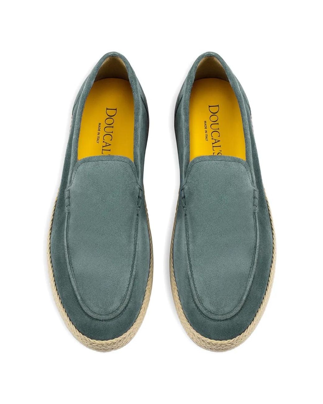 Doucal's Green Horizon Suede Braided-Trim Espadrilles for men